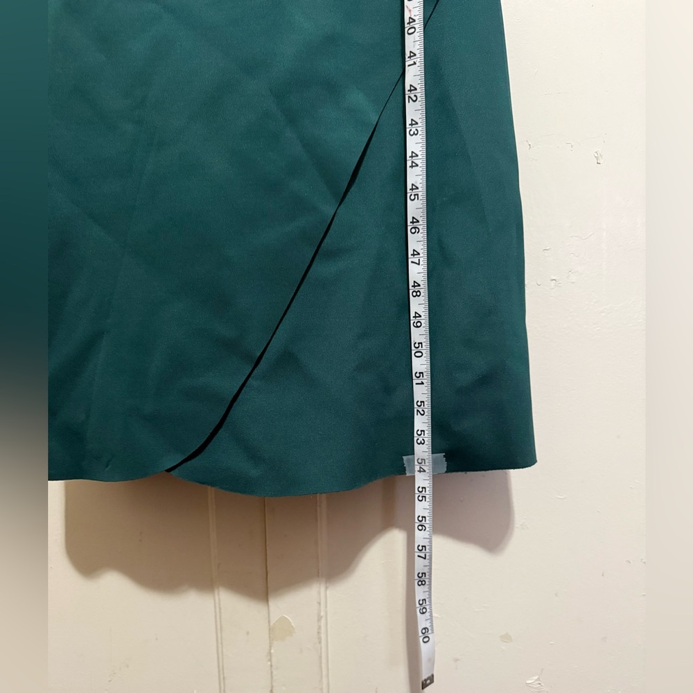 Xscape Emerald Green Asymmetrical Off-the-Shoulder Dress - Picture 6 of 12